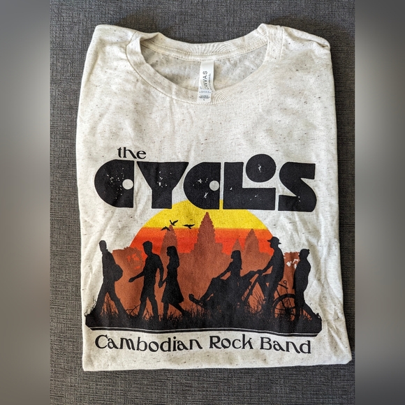 Bella Canvas Brand Cyclos Cambodian Rock Band T-Shirt Off-Broadway Show - Size L - Picture 1 of 4